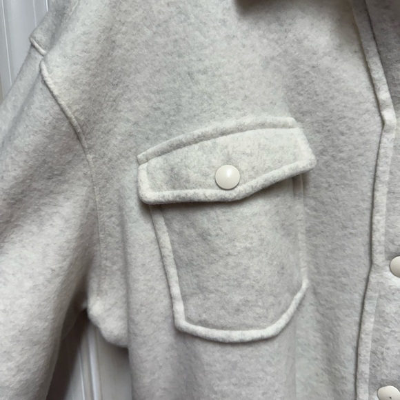 NWT HAVEN Well Within White Wool Fleece Shirt Jacket Cabincore - Picture 3 of 9